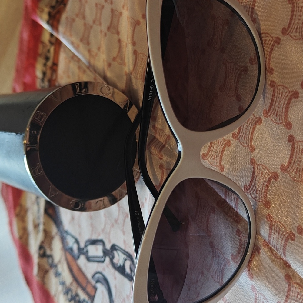 Bulgari Sunglasses Elegant Black and White Sunglasses